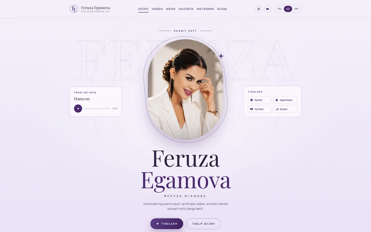 Сайт feruzaegamova.uz